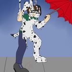  canine dalmatian dog eyewear glasses goo liquid_latex mammal rubber sidewalk transformation umbrella 