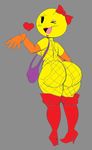  &lt;3 anthro big_butt bow butt clothing female fishnet footwear hair_bow hair_ribbon high_heeled_boots high_heels ms_pac-man not_furry one_eye_closed pac-man_(series) purse ribbons sketch tagme thecon video_games wink 