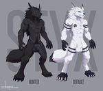  2015 4_toes 5_fingers abs alternate_color animal_genitalia animal_penis anthro balls biceps black_fur black_hair black_markings black_nose blue_eyes canine canine_penis claws digital_media_(artwork) digitigrade dipstick_tail dire_wolf english_text erection eye_markings fluffy fluffy_tail fully_sheathed fur gloves_(marking) grey_background hair hi_res knot male mammal markings model_sheet multicolored_fur multicolored_tail muscular muscular_male nude pecs penis sheath signature simple_background socks_(marking) solo standing stoopix styx_(jelomaus) tattoo text toe_claws toes two_tone_fur white_fur white_hair wolf yellow_eyes 