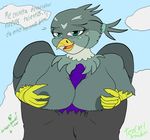  &lt;3 2016 animal_genitalia animal_penis anthro avian beak big_breasts breasts duo fan_character feathers female friendship_is_magic fur gabby_(mlp) gryphon male male/female my_little_pony nipples penis sex solo_focus spanish spanish_text text tezcatl tezcatl-ayauhtli titfuck vector wings 