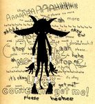  barefoot big_ears creepy english_text front_view horn imp male pencil_(artwork) silhouette solo standing text traditional_media_(artwork) tush tush_(character) 