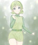  belt blush fireflies fog green_eyes green_hair green_hairband hairband kirby_otaku pointy_ears ribbed_sweater saria short_hair smile solo standing sweater the_legend_of_zelda the_legend_of_zelda:_ocarina_of_time tunic 