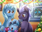  2016 changeling equine fan_character female gift headphones hearth_warming horn mammal my_little_pony pegasus tree unicorn vavacung wings 