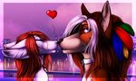 &lt;3 anthro boop canine duo female male male/female mammal nelly63 outside smile 