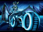  anthro bike_(disambiguation) breasts clothed clothing dark_guardian_corporation detailed_background digital_media_(artwork) female fur furry_art hair legacy looking_at_viewer mammal paws solo tron wings 