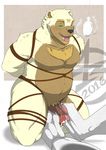  ambiguous_gender bear beard blackmailz blush body_hair bound chest_hair cum cum_on_feet drooling facial_hair foot_fetish footjob hands_behind_back hands_tied hindpaw hypnosis kneeling male male/ambiguous mammal mind_control paws saliva slightly_chubby tongue tongue_out 
