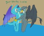  annonymouse avian blush dragon friendship_is_magic gabby_mlp gryphon horn hug invalid_tag my_little_pony princess_ember_(mlp) wings 
