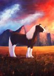  2015 absurd_res amazing_background amber_eyes animal_genitalia black_fur chistokrovka cloud depth_of_field detailed_background digital_media_(artwork) draft_horse equine feathering feral field fully_sheathed fur grass hi_res hidalgo horse landscape looking_up male mammal mane mountain multicolored_fur outside quadruped sheath shire side_view sky solo two_tone_fur url white_fur 