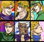  bad_id bad_pixiv_id birthmark black_eyes blonde_hair blue_eyes braid bunkichi_(bun005) diego_brando dio_brando dual_persona earrings enrico_pucci evil_grin evil_smile facial_hair fangs gakuran giorno_giovanna grin hair_over_one_eye hat jewelry jojo_no_kimyou_na_bouken kakyouin_noriaki multiple_boys red_eyes red_hair scar school_uniform single_braid smile steel_ball_run stud_earrings white_hair yellow_eyes 