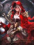  1girl animal armor armored_dress big_bad_wolf_(grimm) braid hood little_red_riding_hood little_red_riding_hood_(grimm) long_hair sakimichan tagme two-tone_hair wolf 