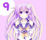  9 blush d-pad d-pad_hair_ornament hair_ornament long_hair looking_at_viewer nepgear neptune_(series) number purple_eyes purple_hair smile solo taka_(suigendou) 