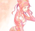  1girl argilla atlus breasts cleavage digital_devil_saga female long_hair pink_eyes pink_hair shin_megami_tensei solo 