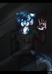  anthro blood clothed clothing fangs feline looking_at_viewer male mammal nelly63 solo teeth 