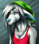 anthro beanie canine clothed clothing crying female hat looking_at_viewer mammal nelly63 solo tears 