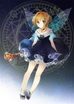  antenna_hair bad_id bad_pixiv_id bare_legs black_dress brown_hair cardcaptor_sakura choker dress fairy_wings frills full_body green_eyes hair_ribbon hoshi_no_tsue jewelry kinomoto_sakura leaf_(kohakoo) looking_at_viewer magic_circle necklace ribbon sandals short_dress short_hair sleeveless sleeveless_dress solo staff star two_side_up wings 