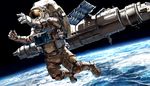  earth shimazu_tekkou solo space space_station spacesuit 