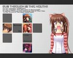  angry animal_ears brown_hair cat_ears engrish little_busters! long_hair na-ga natsume_rin non-web_source ponytail ranguage red_eyes wallpaper 