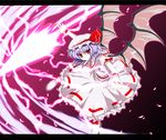  bad_id bad_pixiv_id bat_wings blue_hair hat hat_ribbon isa letterboxed red_eyes remilia_scarlet ribbon skirt solo spear_the_gungnir touhou wings 