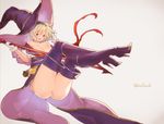  ass bad_proportions bare_shoulders blonde_hair boots breasts djeeta_(granblue_fantasy) dress flat_ass gloves granblue_fantasy hairband hat high_heel_boots high_heels koza_game looking_at_viewer off_shoulder open_mouth puffy_short_sleeves puffy_sleeves purple_footwear purple_hat sash short_hair short_sleeves smile solo staff thigh_boots thighhighs warlock_(granblue_fantasy) white_gloves witch_hat wizard_hat 