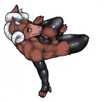  2016 anthro balls black_penis brown_eyes clothing digital_media_(artwork) erection gloves gremlin horn humanoid leggings legwear looking_at_viewer male masturbation monster penis rubber shapeshifterprincess simple_background solo white_background 