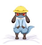  balls bottomless clothed clothing cute flaccid hat nintendo partially_clothed penis pok&eacute;mon riolu schnecken small_penis smile uncut video_games 