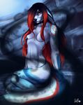  abstract_background anthro breasts canine collar ear_piercing female hair long_hair looking_at_viewer mammal navel nelly63 nude piercing solo tasteful_nudity 