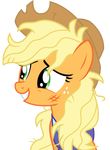  alternate_hairstyle applejack_(mlp) clothed clothing earth_pony equine female feral friendship_is_magic frizzled_hair fur hair hat horse mammal my_little_pony pony shirt sketchmcreations_(artist) smile 