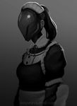  1girl animated animated_gif gynoid hood maid mask ponytail robot slave 