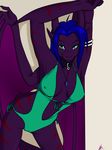 2016 absurd_res akhlys amulet anthro armband armlet bat_wings belly big_wings black_collar blue_hair breasts camel_toe claws clothed clothing collar digital_media_(artwork) drake_wings ears_back ears_down female flat_belly fold_wings gargoyle green_clothing green_eyes hair hair_down hi_res horn jewelry long_ears long_hair looking_at_viewer membranous_wings necklace nipple_bulge nipples non-mammal_breasts noxkreiker one-piece_swimsuit pendant pointy_ears purple_belly purple_horn purple_nose purple_skin purple_wings red_stripes shaded side_boob skimpy slit_pupils smile snout solo spread_wings standing straight_hair striped_skin stripes swimsuit tiger_stripes tight_clothing titanium wavy_hair wing_claws winged_arms wings 