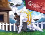  2016 all_fours anthro anthro_on_feral arceus bestiality big_breasts blue_nipples blue_nose breasts brown_eyes brown_hair canine cum cum_inside dog doggystyle duo female feral freedomthai from_behind_position hair internal interspecies legendary_pok&eacute;mon male male/female mammal nintendo nipples open_mouth penis pok&eacute;mon pok&eacute;philia sex sherri_mayim tongue tongue_out video_games 
