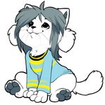  bottomless canine cat clothed clothed_feral clothing dog feline female hybrid mammal melvismd smile temmie_(undertale) undertale video_games 
