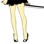  1girl bare_legs high_heels katana kinako_(marubotan) simple_background siren siren_2 solo sword weapon white_background yagura_ichiko 