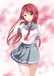  1girl brown_eyes kaetzchen long_hair love_live! love_live!_sunshine!! red_eyes sakurauchi_riko school_uniform 