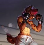  anthro blood breasts chest_tuft clothed clothing female j_axer midriff muscular muscular_female small_breasts solo tagme tuft 