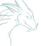  anthro blue_theme dragon fangs male simple_background solo taoryu teeth white_background 