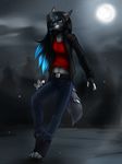  anthro canine clothed clothing female looking_at_viewer mammal nelly63 outside smile solo 