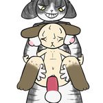  big_dom_small_sub breasts cat cuntboy feline head_between_breasts holding_(disambiguation) intersex lagomorph male mammal penis piebunny pussy rabbit sex size_difference smaller_male 