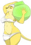  anthro apathetic armpits breasts clothed clothing female red_eyes rheumatism skimpy solo under_boob wide_hips 