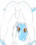  absurd_res anthro anus balls bergmite blush breasts duo elpatrixf erection hi_res ice icicle looking_at_viewer male male/male nintendo nude penis pok&eacute;mon sex simple_background small_breasts tongue video_games 