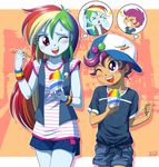  2girls ice_cream multiple_girls my_little_pony my_little_pony_equestria_girls my_little_pony_friendship_is_magic personification rainbow_dash scootaloo tagme uotapo 