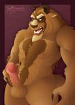  anthro armpit_hair armpits balls beast_(disney) beauty_and_the_beast humanoid_penis mammal masturbation penile_masturbation penis themongrel 