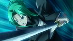  aqua_eyes battle check_artist game_cg green_hair higurashi_no_naku_koro_ni japanese_clothes katana kimono lipstick makeup official_art older rato solo sonozaki_mion sword tied_hair weapon yoigoshi-hen 