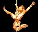  akahom_(artist) anthro blue_eyes dancing feline female fur gold_fur long_tail mammal paws pussy solo splayed_toes spread_legs spreading stripper tiger 