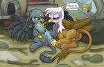  anus arimaspi_(mlp) avian cart clitoris dildo duo female female/female flat_chested friendship_is_magic gabby_(mlp) gaping gilda_(mlp) griffonstone gryphon hot_dogging male male/male my_little_pony paws pussy rainbow_dash_(mlp) sex_toy smudge_proof soles teats wet 