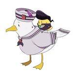  alternate_universe avian bird birthmark chicken clothed clothing cute hair hat jojo&#039;s_bizarre_adventure josuke_higashikata parody pins pompadour sailor_uniform school_uniform seagull star uniform unknown_artist 