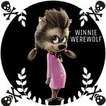  blue_eyes canine clothing collar cub ear_piercing female mammal piercing pigtails shirt skull_and_crossbones solo tagme were werewolf winnie_werewolf_(hotel_transylvania) young 