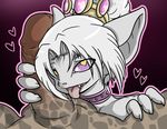  &lt;3 &lt;3_eyes asura big_penis claws collar dhibb expression gaze guild_wars hair humanoid kiar love lust mammal penis purple_eyes rubbing smile smirk stroking twili_z video_games white_hair 