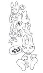  ! &lt;3 &lt;3_eyes ? anthro black_and_white blush bow_tie disembodied_hand itsunknownanon lagomorph mammal money monochrome pussy_tape rabbit speech_bubble tongue tongue_out 