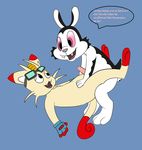  bunnicula bunnicula_(series) cat clothing comjuke eyewear feline gloves goggles lagomorph mammal meowth nintendo pok&eacute;mon rabbit video_games 