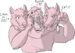  3_heads begging body_control brothers canine cerberus conjoined dialogue finger_in_mouth force_feeding forced imminent_vore imperatorcaesar lifted_by_tail male male_pred mammal mouse mouth_play multi_head multifur open_mouth rodent sibling snout uninvited_vore unwilling_vore vore wolf 
